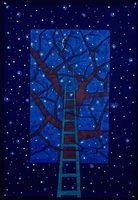 Night Tree 3, Acrylic on Paper, 44 x 30", 1986